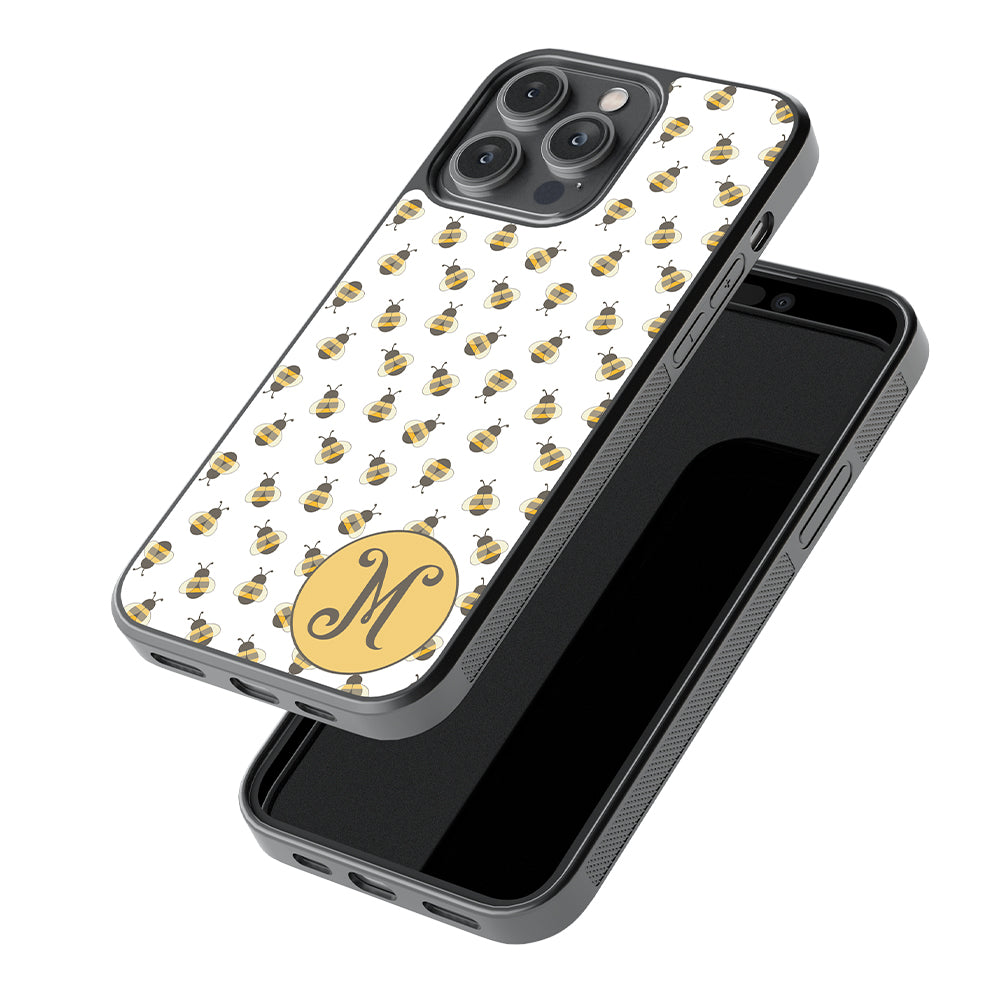 Cute Little Honey Bees Initial Apple iPhone Case