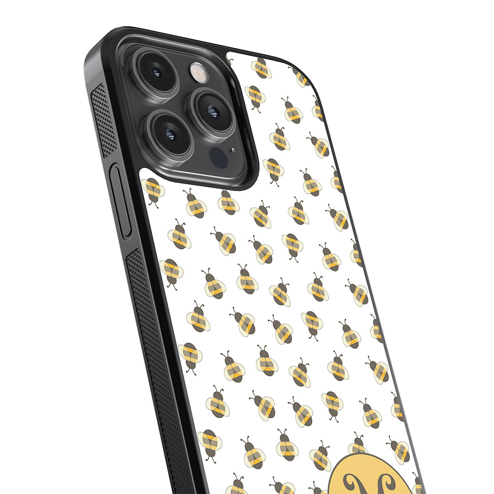 Cute Little Honey Bees Initial Apple iPhone Case