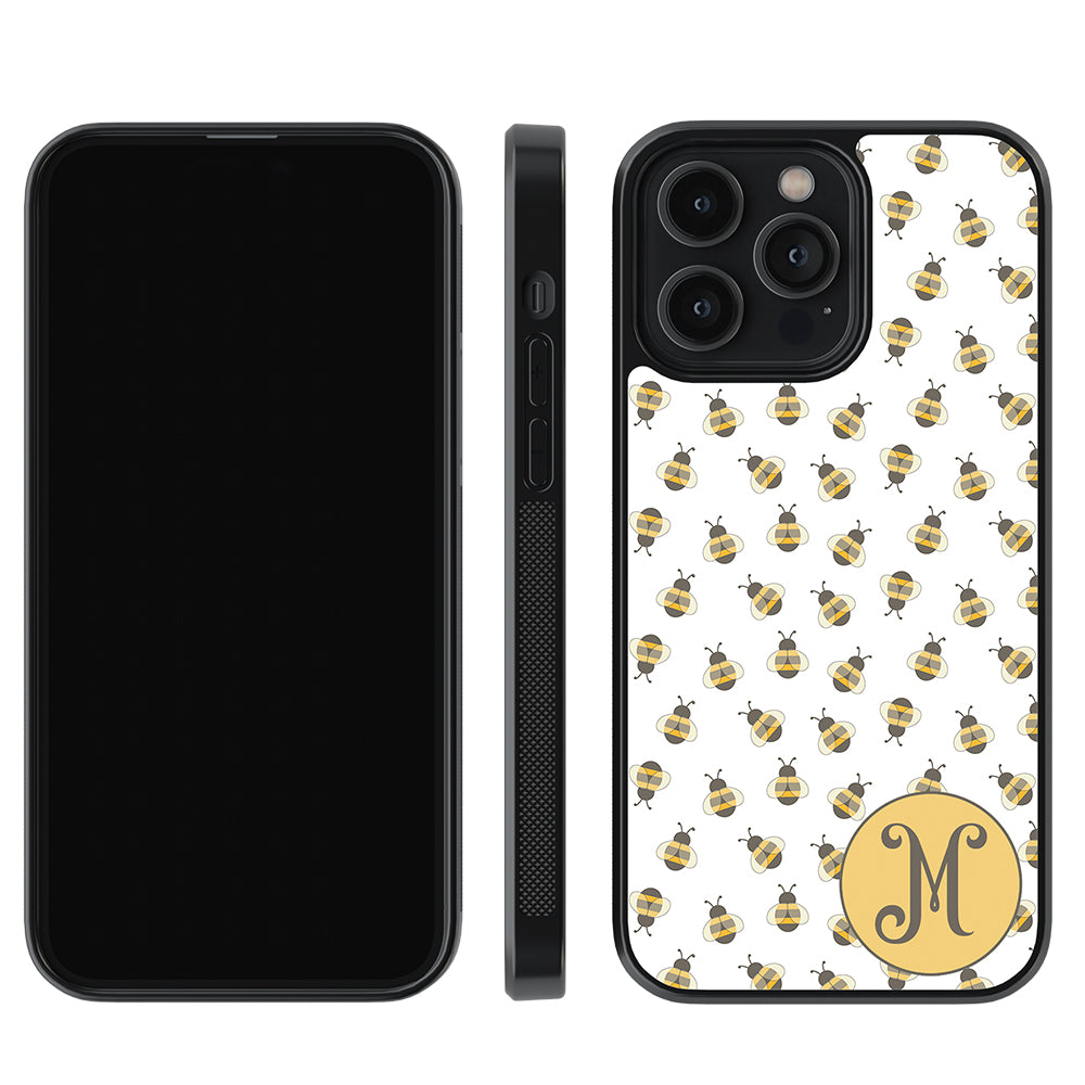 Cute Little Honey Bees Initial Apple iPhone Case