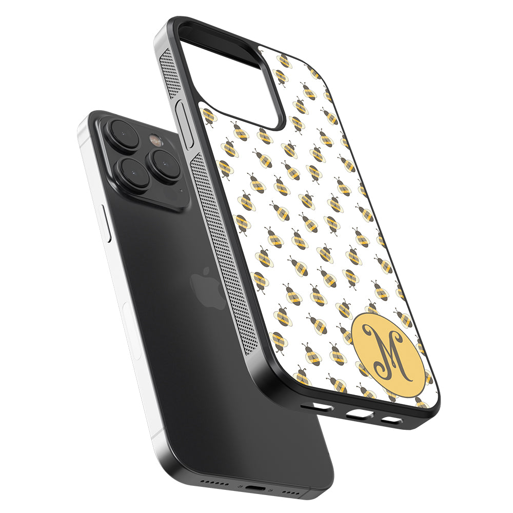 Cute Little Honey Bees Initial Apple iPhone Case