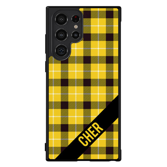 90s Yellow Plaid As If Retro Personalized Samsung Phone Case