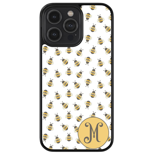 Cute Little Honey Bees Initial Apple iPhone Case