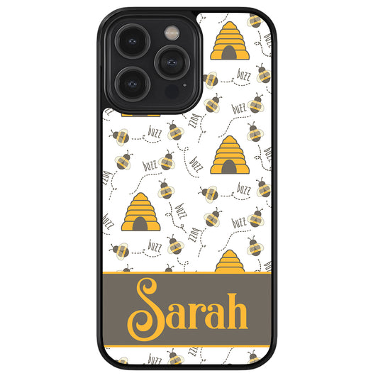 Honey Bee and Hive Personalized Apple iPhone Case