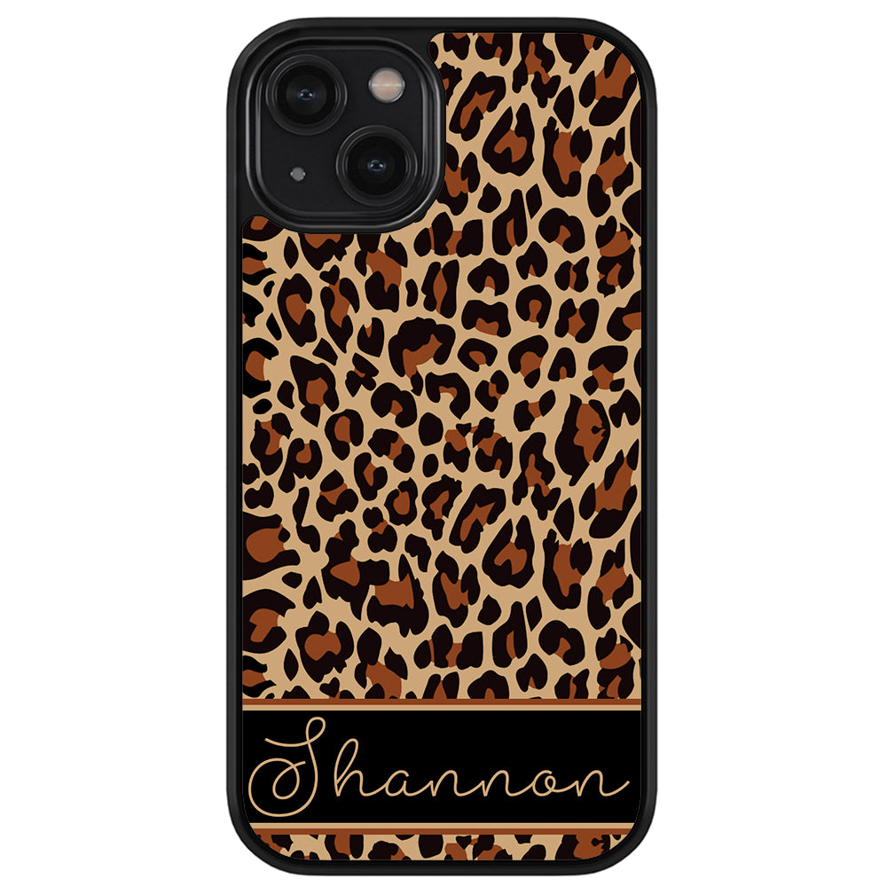 Brown Leopard Skin Personalized Apple iPhone Case