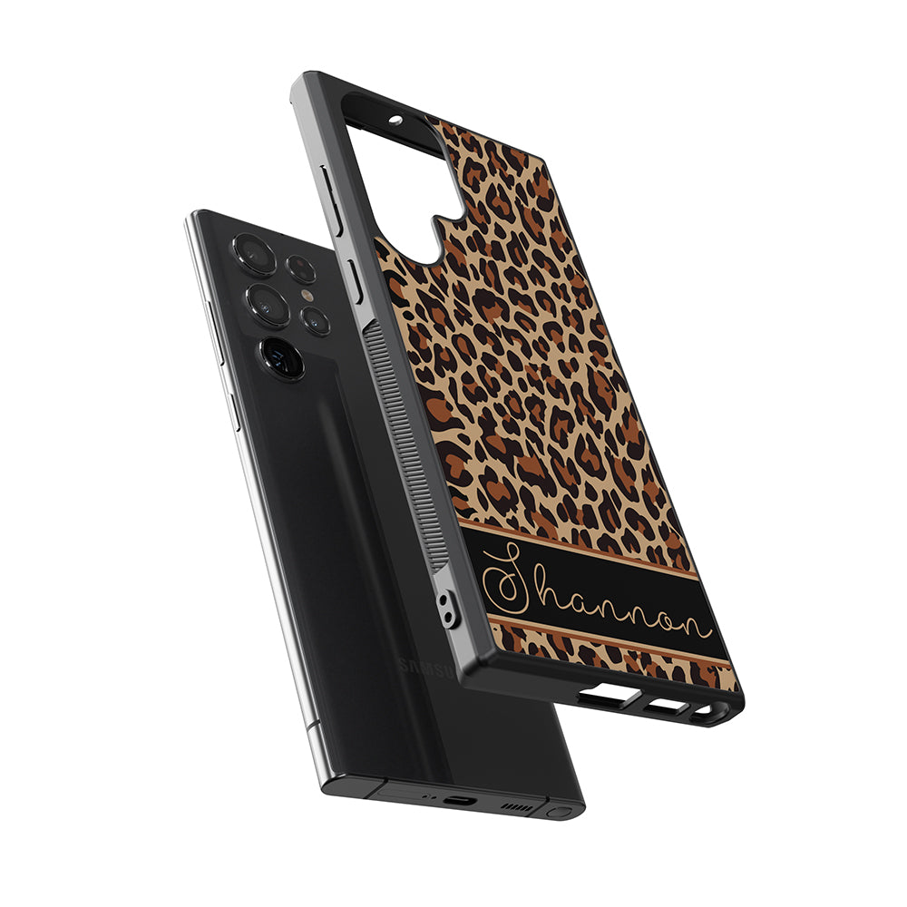 Brown Leopard Skin Personalized Samsung Phone Case