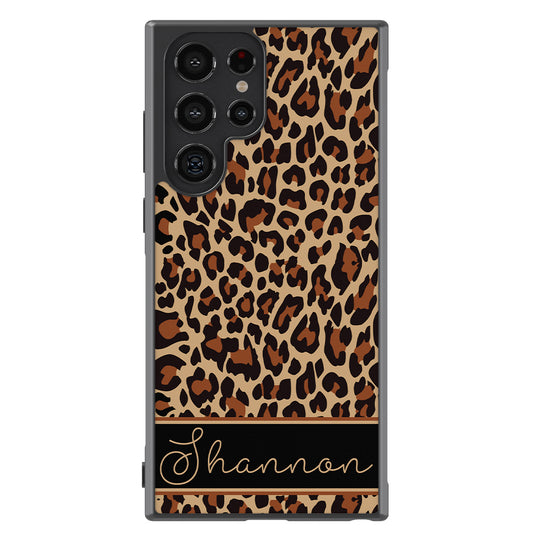 Brown Leopard Skin Personalized Samsung Phone Case