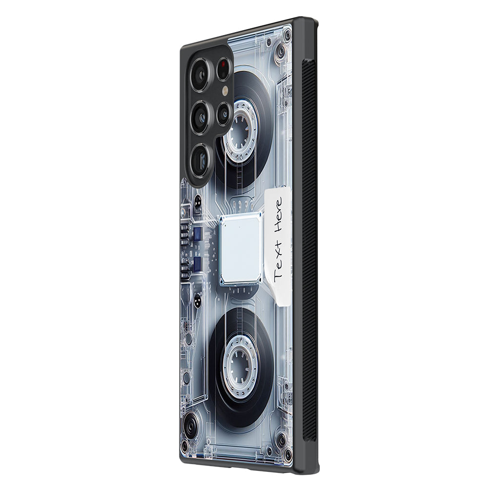 Futuristic Retro Cassette Tape Personalized Samsung Phone Case