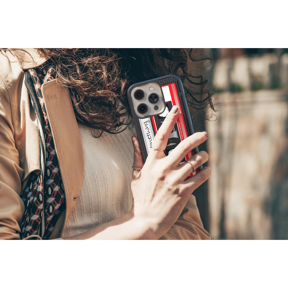Cassette Tape Black and Red Personalized Apple iPhone Case