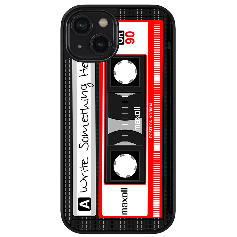 Cassette Tape Black and Red Personalized Apple iPhone Case