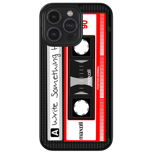 Cassette Tape Black and Red Personalized Apple iPhone Case