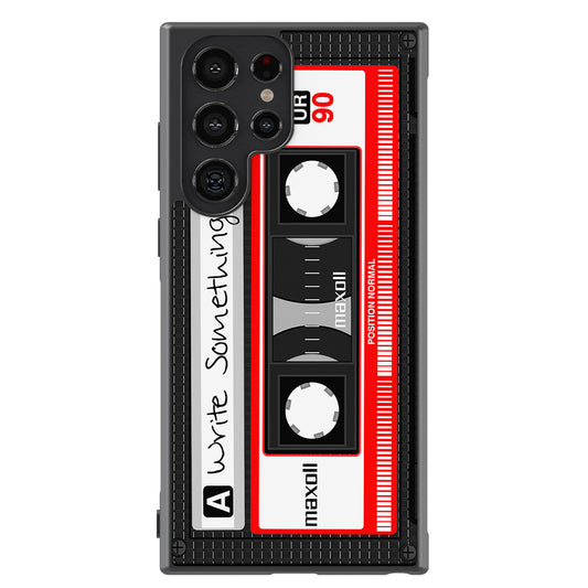 Cassette Tape Black and Red Personalized Samsung Phone Case
