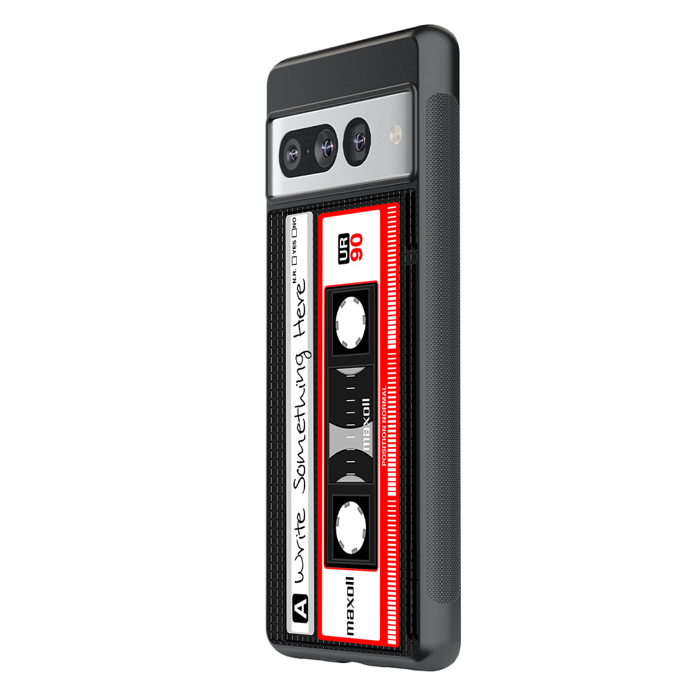 Cassette Tape Black and Red Personalized Google Phone Case