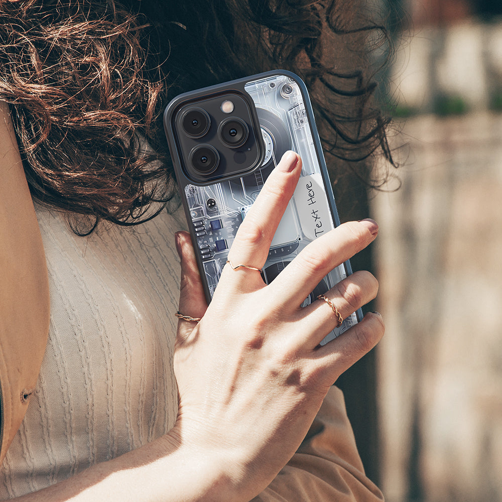 Futuristic Retro Cassette Tape Personalized Apple iPhone Case