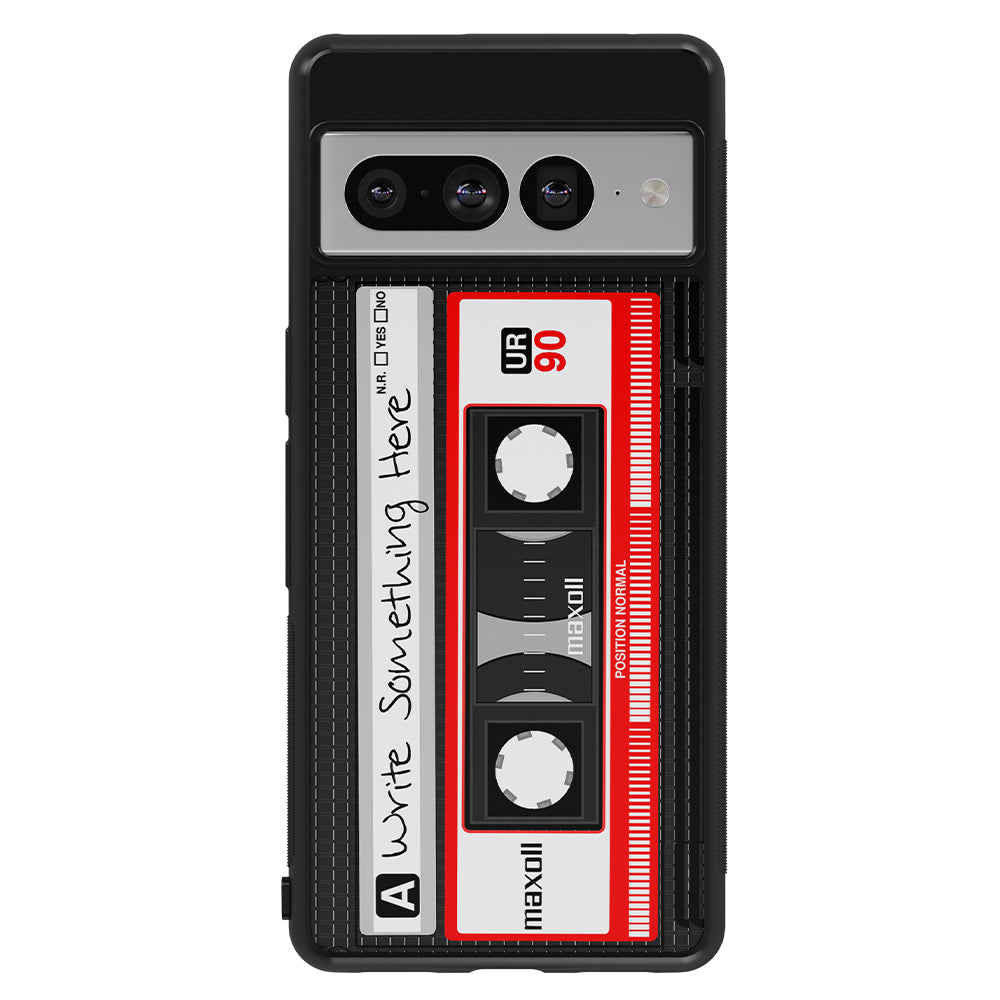 Cassette Tape Black and Red Personalized Google Phone Case