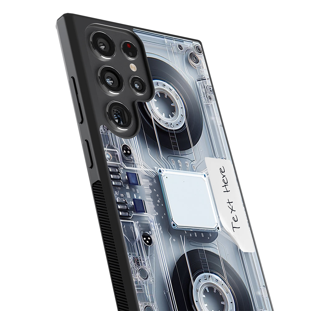 Futuristic Retro Cassette Tape Personalized Samsung Phone Case