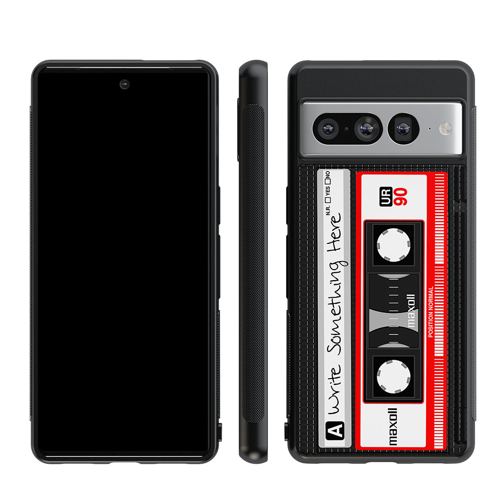 Cassette Tape Black and Red Personalized Google Phone Case