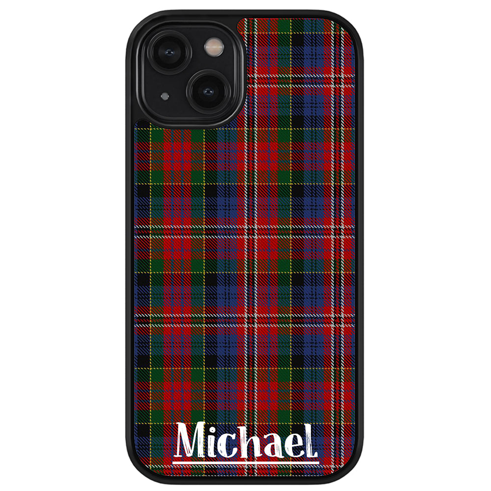 Plaid Tartan Sweater Green Blue and Red Personalized Apple iPhone Case