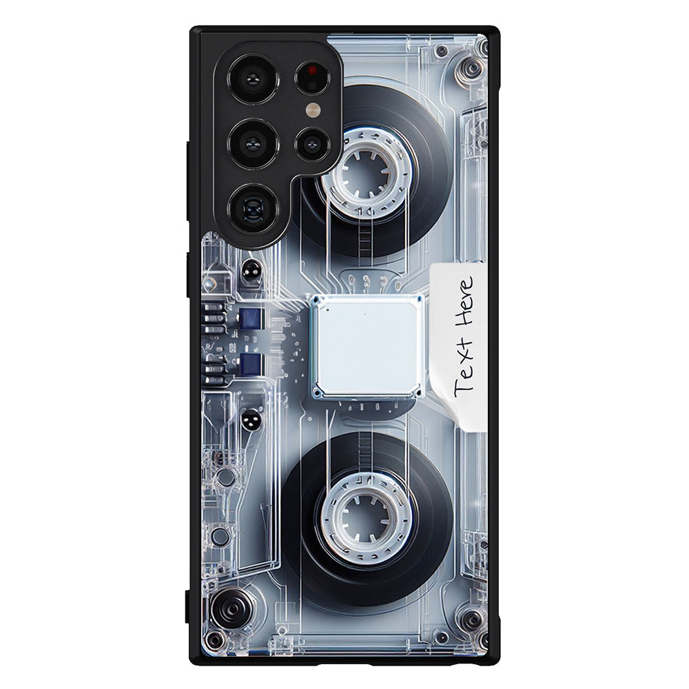 Futuristic Retro Cassette Tape Personalized Samsung Phone Case