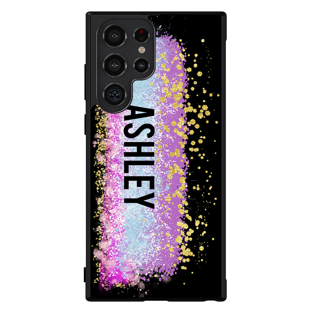 Unicorn Teal Purple Pink Gold Splash Personalized Samsung Phone Case
