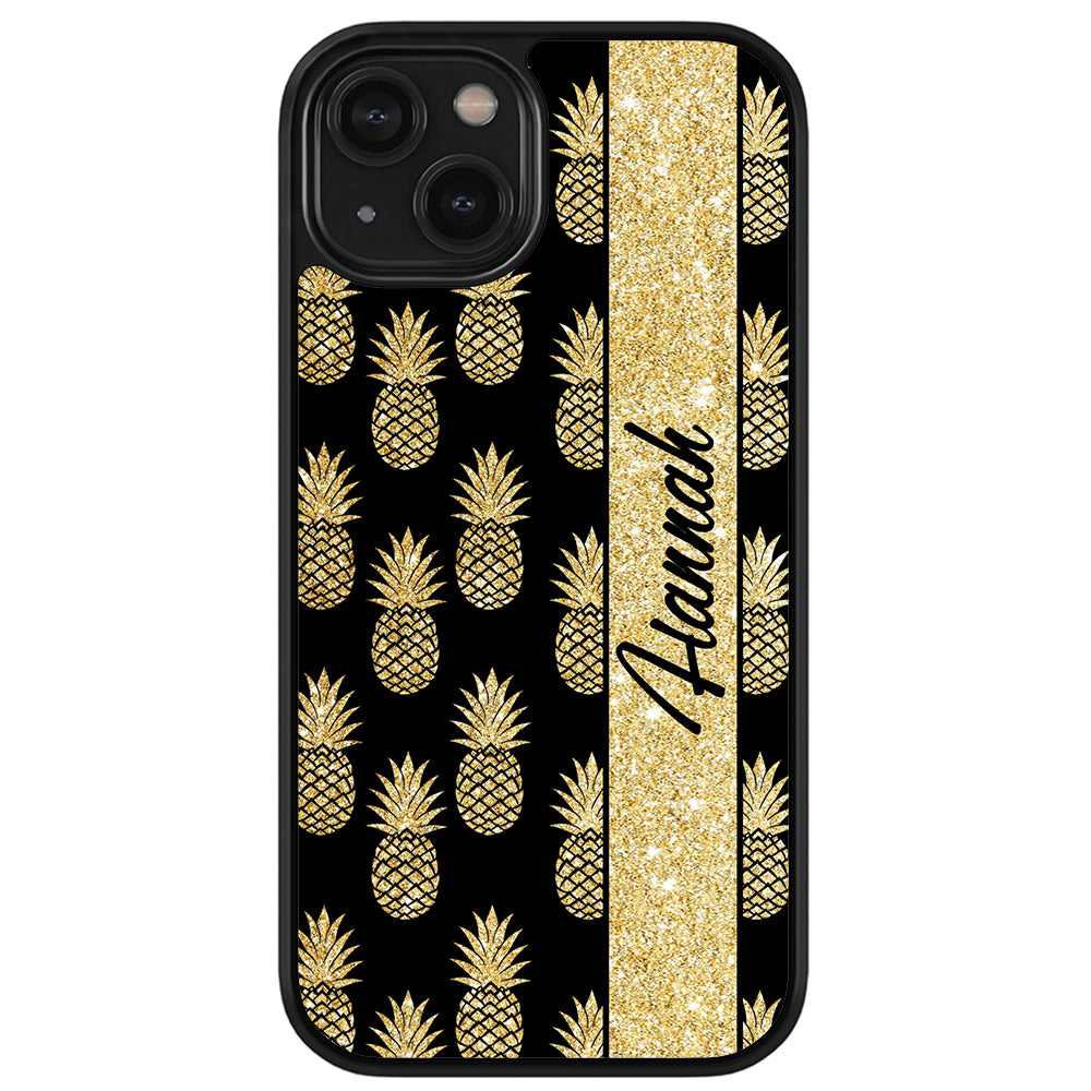 Golden Pineapples Personalized Apple iPhone Case