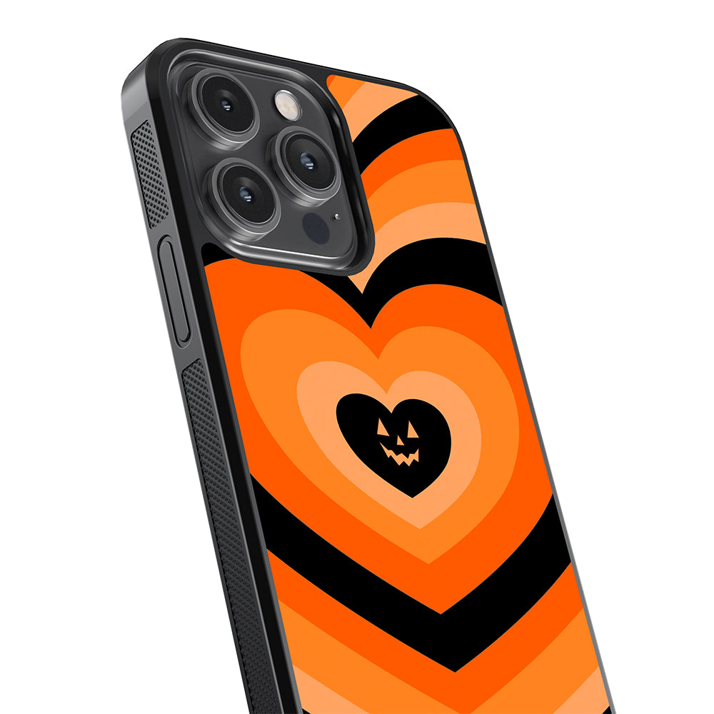 Halloween Hearts Pumpkin Personalized Apple iPhone Case