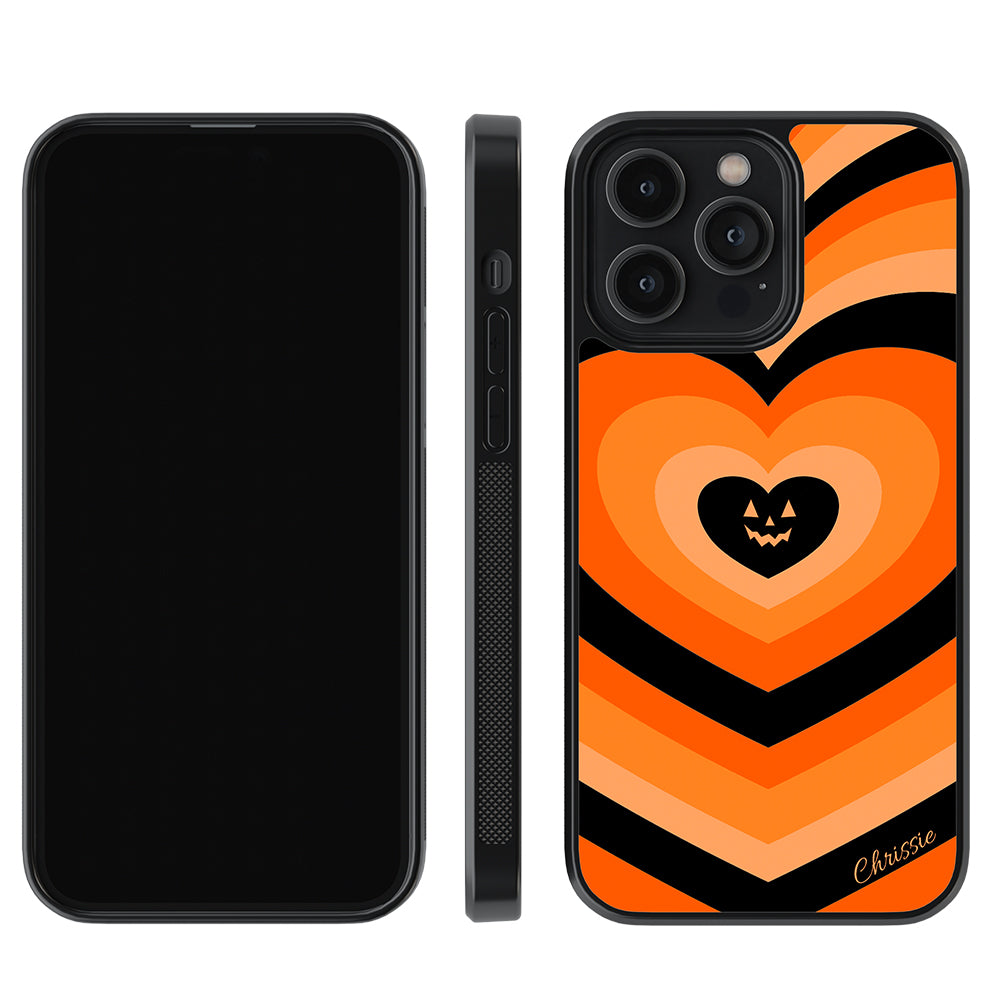 Halloween Hearts Pumpkin Personalized Apple iPhone Case