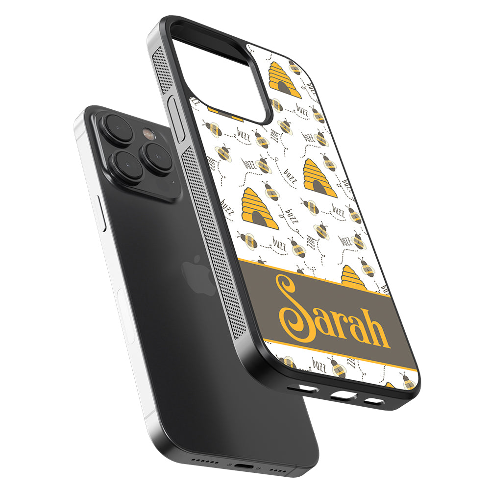 Honey Bee and Hive Personalized Apple iPhone Case