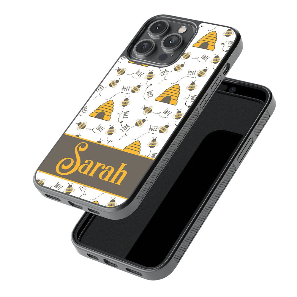 Honey Bee and Hive Personalized Apple iPhone Case