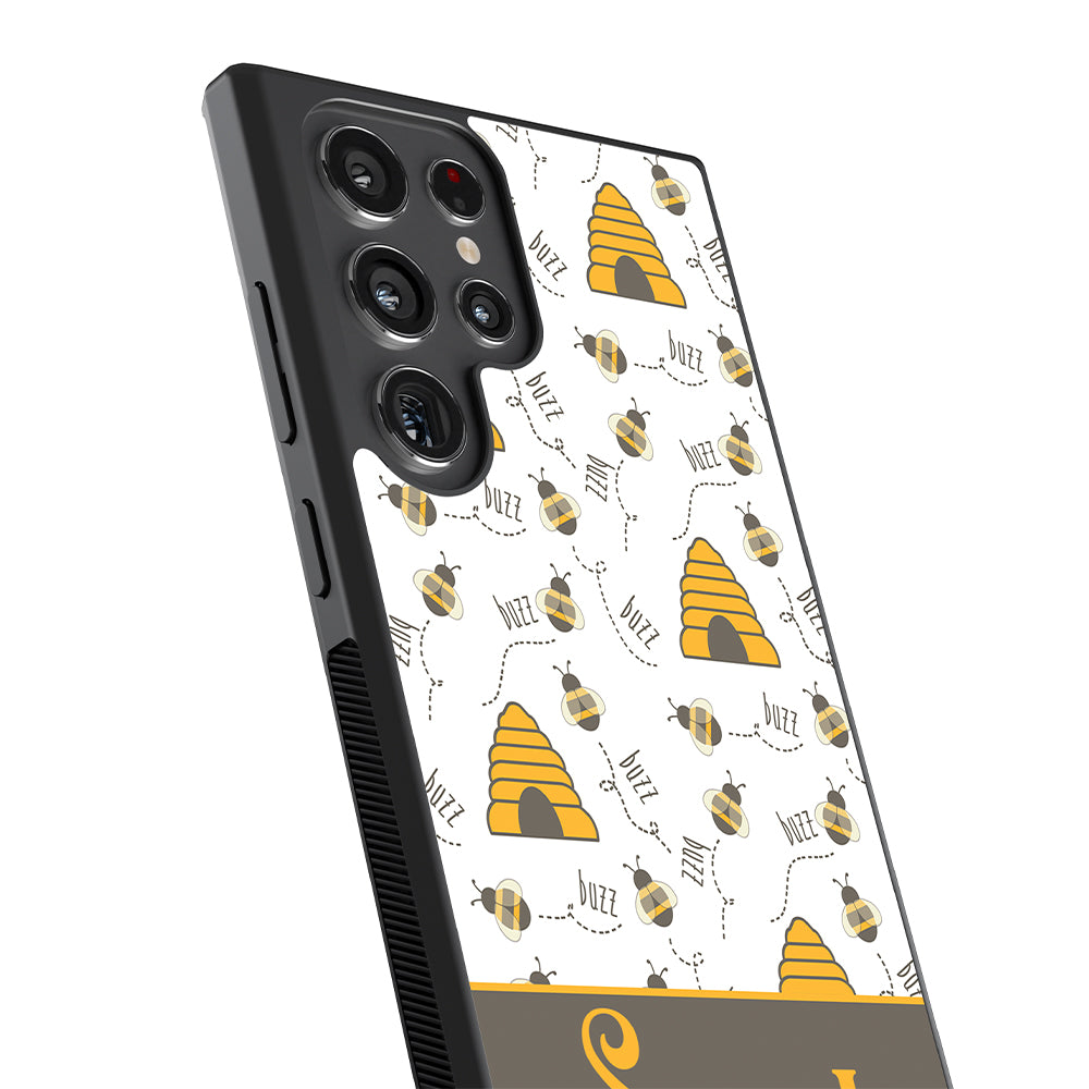 Honey Bee and Hive Personalized Samsung Phone Case