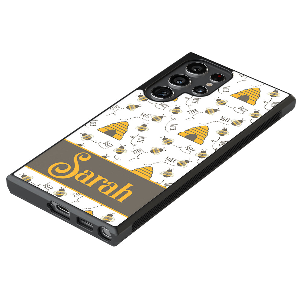 Honey Bee and Hive Personalized Samsung Phone Case