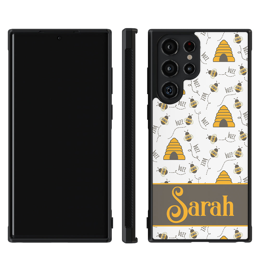 Honey Bee and Hive Personalized Samsung Phone Case