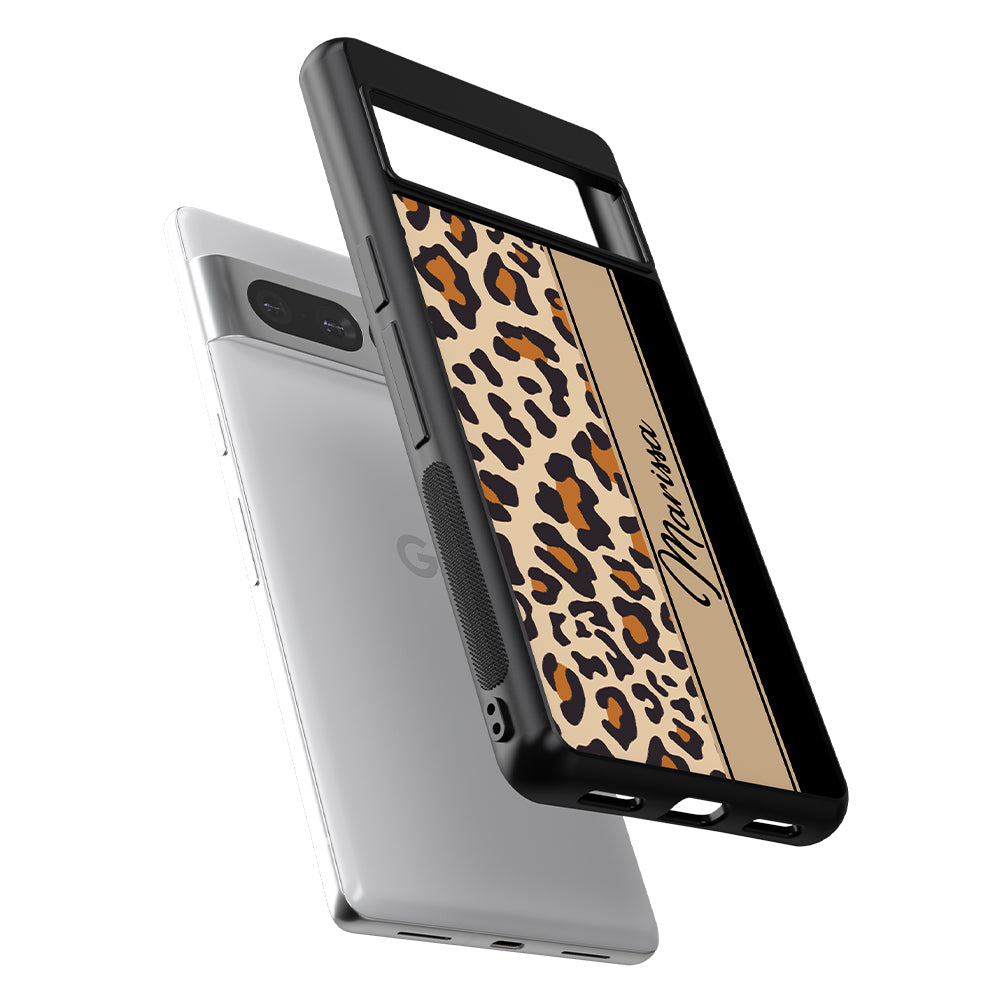 Leopard Skin Brown and Black Personalized Google Phone Case