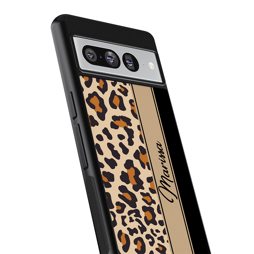 Leopard Skin Brown and Black Personalized Google Phone Case