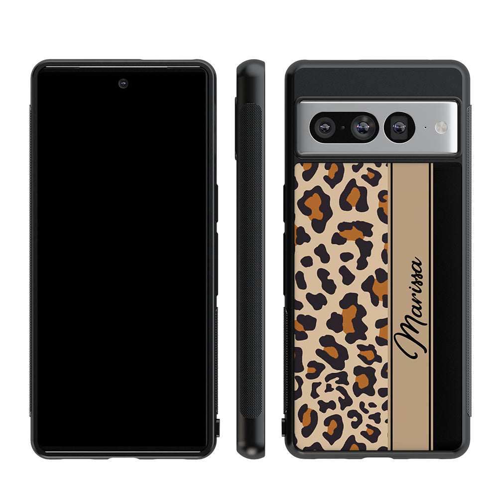 Leopard Skin Brown and Black Personalized Google Phone Case