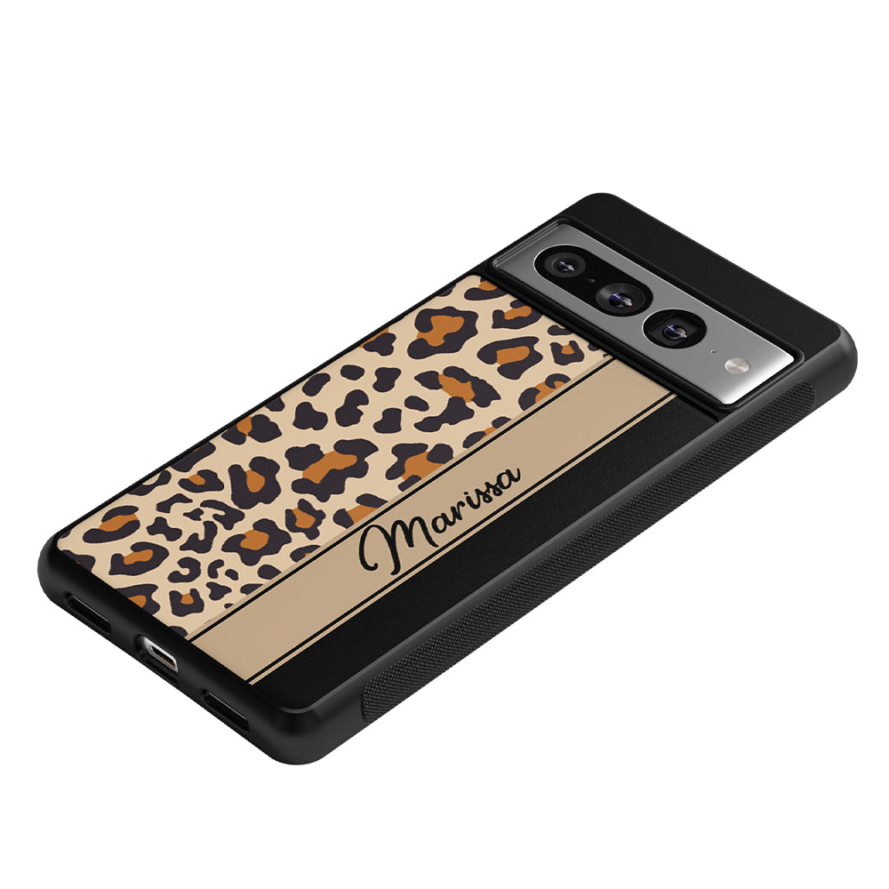 Leopard Skin Brown and Black Personalized Google Phone Case