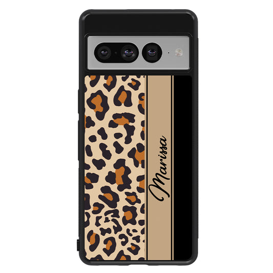 Leopard Skin Brown and Black Personalized | Google Phone Case