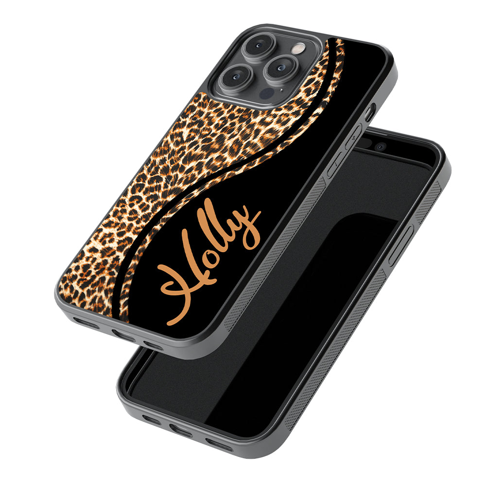 Leopard Curvy Personalized Apple iPhone Case