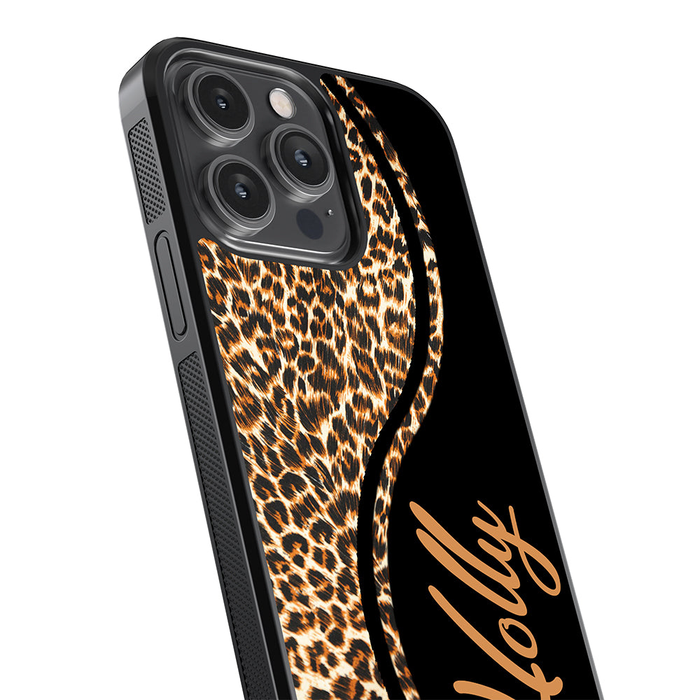Leopard Curvy Personalized Apple iPhone Case