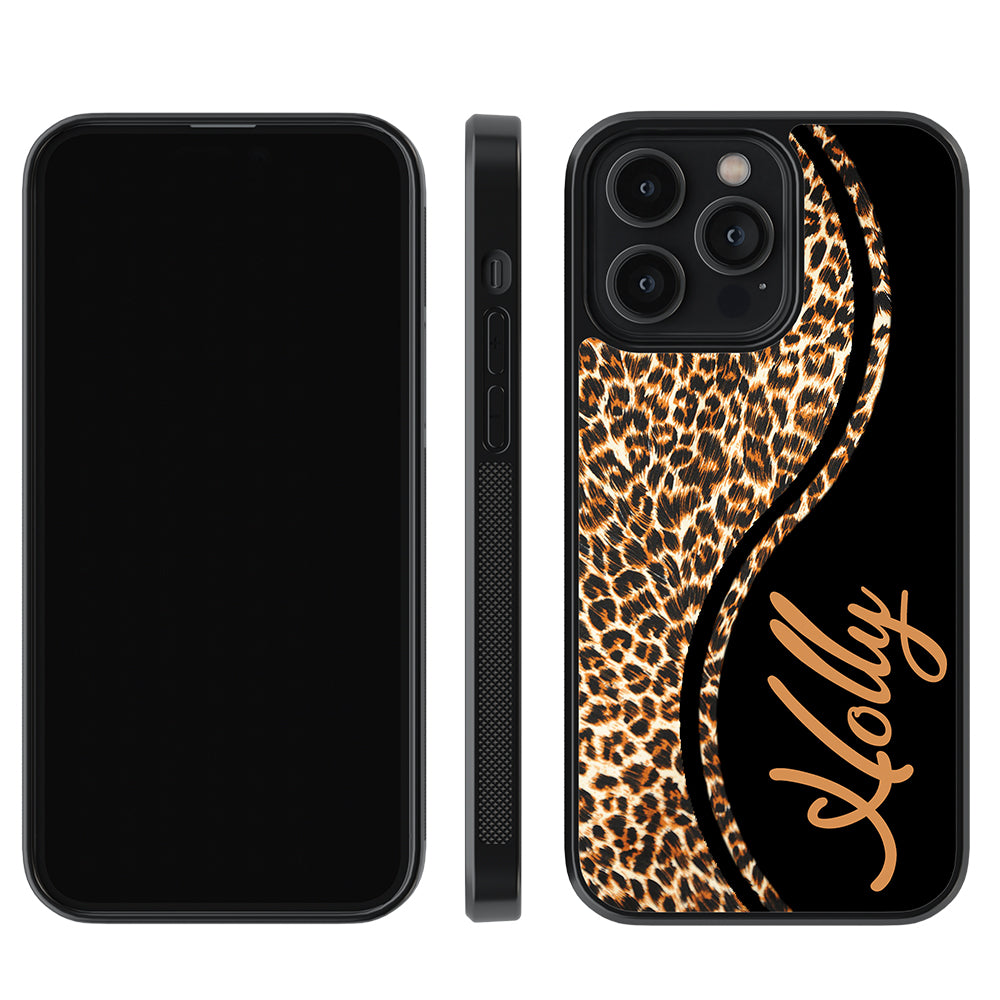 Leopard Curvy Personalized Apple iPhone Case