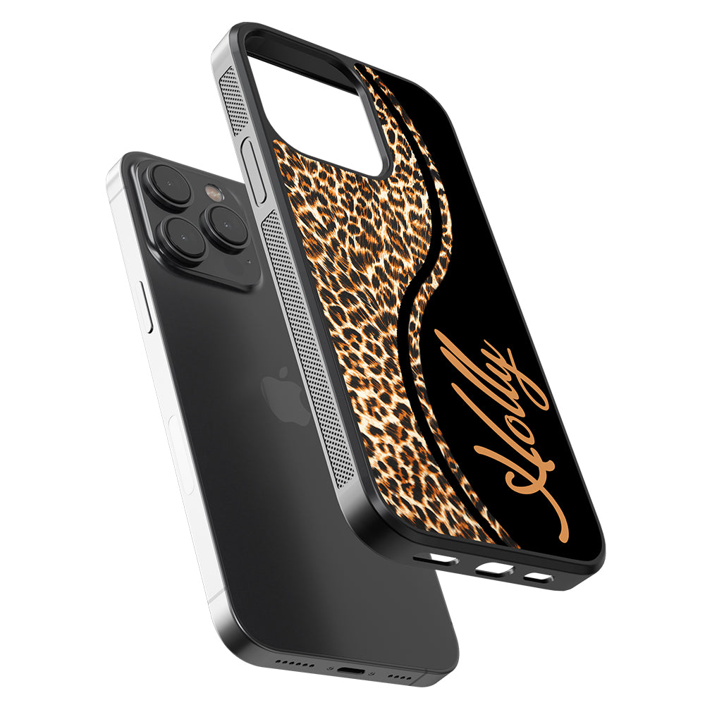 Leopard Curvy Personalized Apple iPhone Case