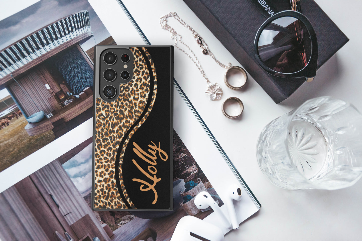 Leopard Curvy Personalized Samsung Phone Case