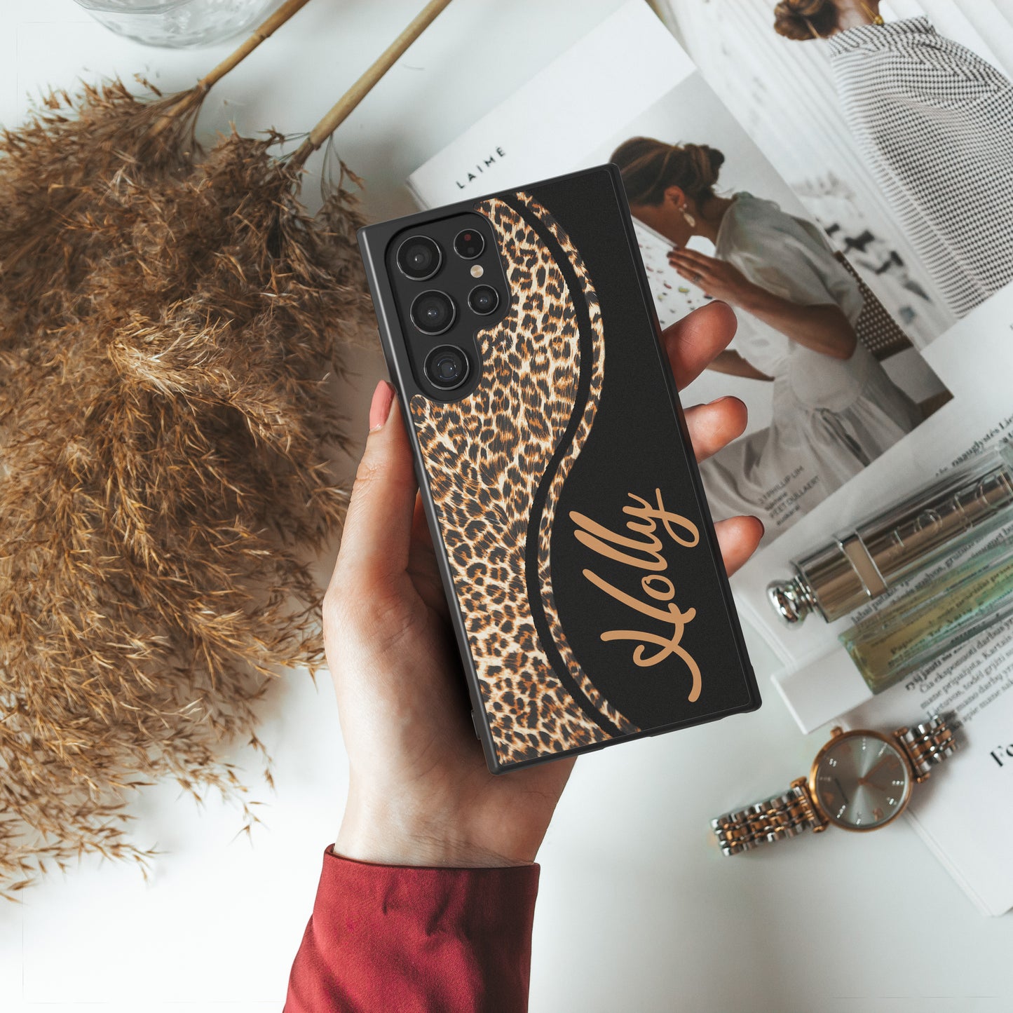 Leopard Curvy Personalized Samsung Phone Case