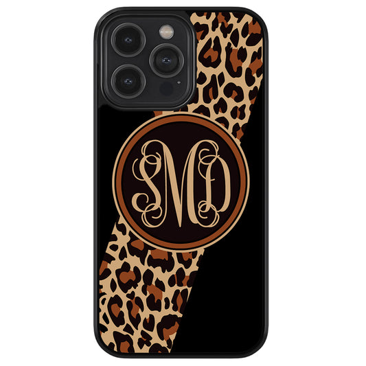 Leopard Animal Skin Script Monogram Apple iPhone Case