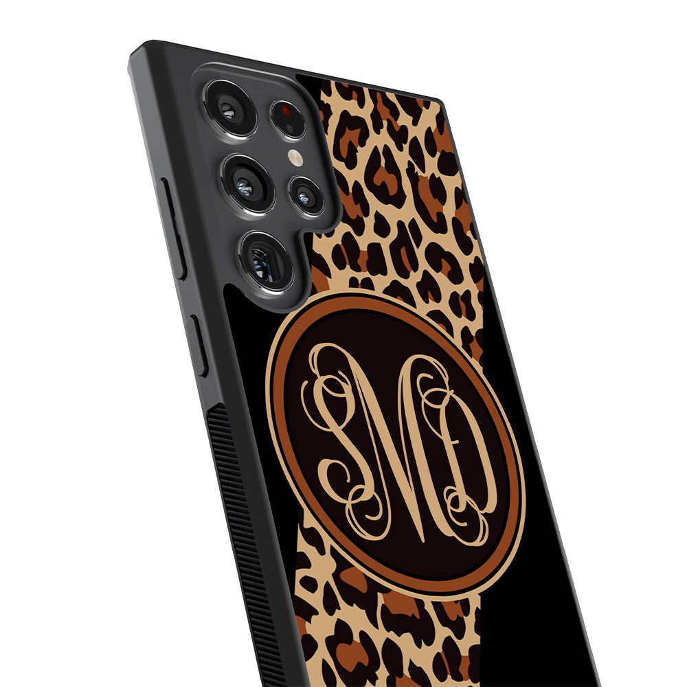 Leopard Animal Skin Script Monogram Samsung Phone Case