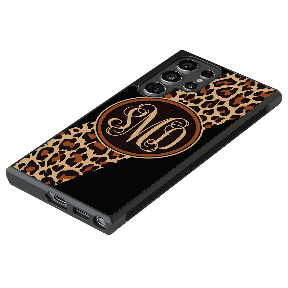 Leopard Animal Skin Script Monogram Samsung Phone Case