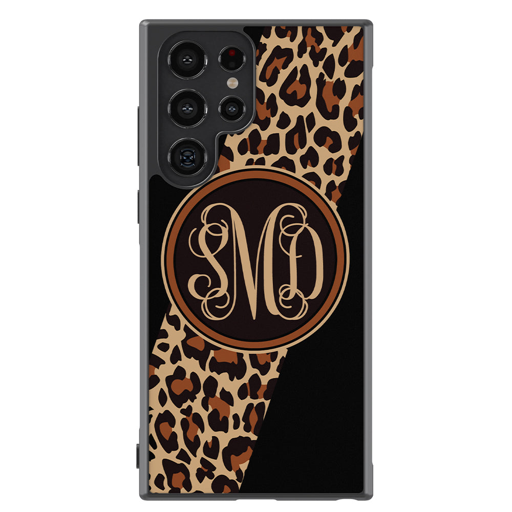 Leopard Animal Skin Script Monogram Samsung Phone Case