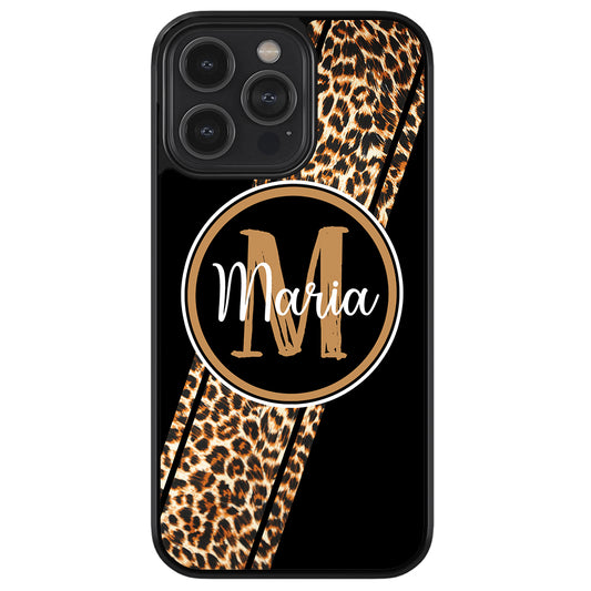 Leopard Animal Skin Stripe Personalized Apple iPhone Case