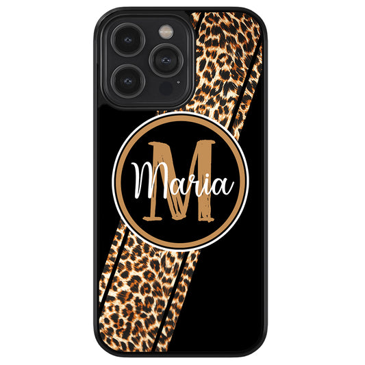 Leopard Animal Skin Stripe Personalized | Apple iPhone Case