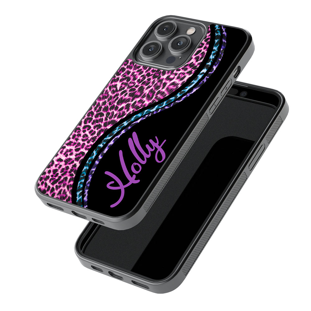 Colorful Leopard Curvy Personalized Apple iPhone Case