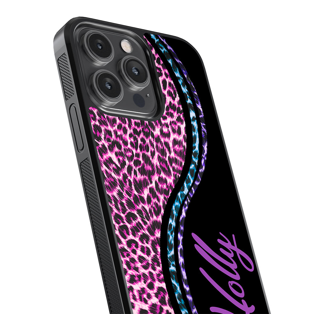 Colorful Leopard Curvy Personalized Apple iPhone Case